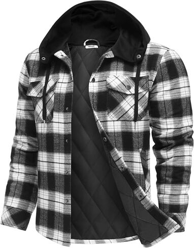 Coofandy Mens Flannel Shirt Jacket Cotton Ceanted Cleanted Slaid Plaid Shirt Button Long Long in Saudi Arabia