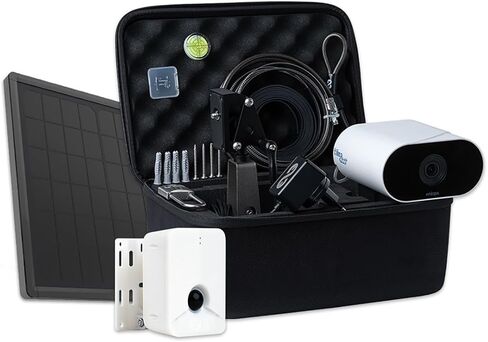Enlaps Tikee Mini+ 12MP 4K Ultra HD Timelapse حزمة كاميرا فيديو، حزمة مع كاشف Tikee Sentinel الذكي ولوحة شمسية خارجية in Kuwait