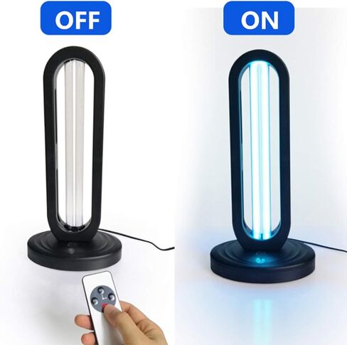 UV Lamp with Ozone Sanitizer Lamp for Home & Commercial – 38W UVC Sanitizer Lamps with Remote Control & 3-Speed Timer (15/30/60 Mins), 99.99% Disinfection Rate,110V Odor Elimination- EPA Certified in Saudi Arabia