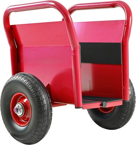 Heavy Duty Panel and Door Dolly Cart - 1000 LBS Capacity All Terrain Drywall Mover with 10" Solid Rubber Tires & Ergonomic Handles for Sheet, Slab, Trailer, Snowmobile Material Handling (Red) in Kuwait