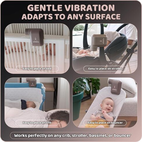 Wuugy Melody - 2025 Mom's Choice Award Winner | Portable Smart Baby Sleep Assistant - Rhythmic Vibration, White Noise, Sleep Sounds & Air Filter | Colic Relief | Compatible with All Cribs & Strollers in Saudi Arabia