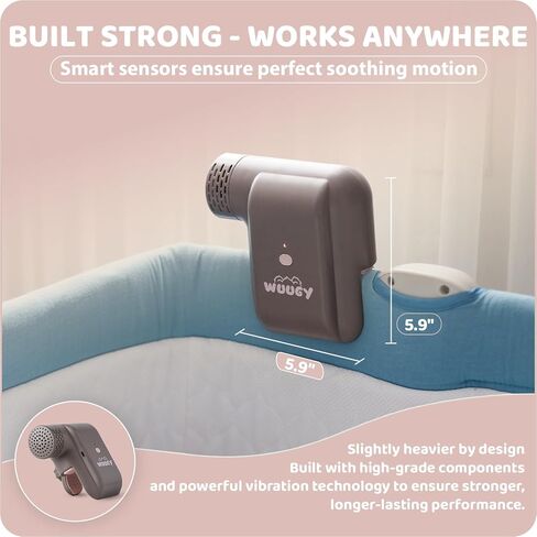 Wuugy Melody - 2025 Mom's Choice Award Winner | Portable Smart Baby Sleep Assistant - Rhythmic Vibration, White Noise, Sleep Sounds & Air Filter | Colic Relief | Compatible with All Cribs & Strollers in Saudi Arabia