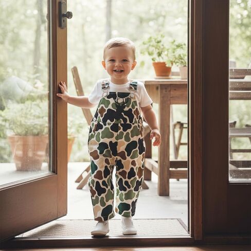 Sasaerucure Toddler Baby Boy Deer Hunting Suspender Pants Bib Overalls Camouflage Outfits One Piece Clothes in Saudi Arabia