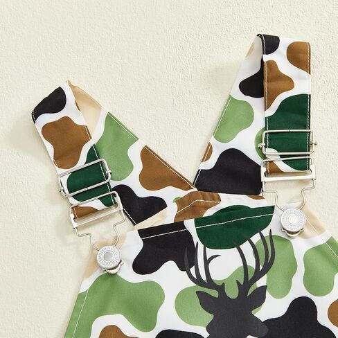 Sasaerucure Toddler Baby Boy Deer Hunting Suspender Pants Bib Overalls Camouflage Outfits One Piece Clothes in Saudi Arabia