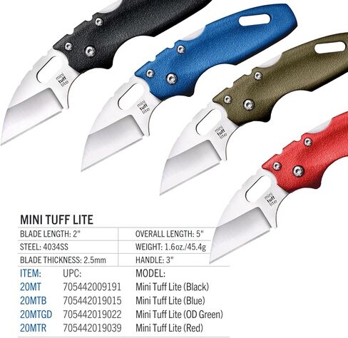 سكين صغير من الفولاذ البارد Tuff Lite 2 بوصة 4034SS شفرة حلاقة حادة من جلد الغنم 3 بوصة مقبض Griv-Ex سكين قابل للطي للجيب اليومي مع قفل ثلاثي الإعلانات in Kuwait