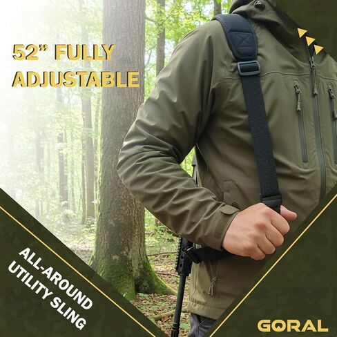 GORAL 2-Point Rifle Sling Strap with Swivels Hooks, Gun Sling with Padded Shoulder Strap Length Adjuster and Two Points Secured Swivel for Outdoors, Hunting and More in Saudi Arabia