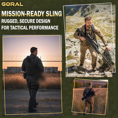 GORAL 2-Point Rifle Sling Strap with Swivels Hooks, Gun Sling with Padded Shoulder Strap Length Adjuster and Two Points Secured Swivel for Outdoors, Hunting and More in Saudi Arabia