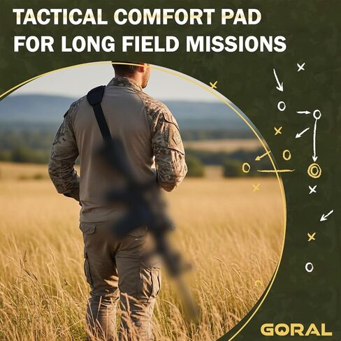 GORAL 2-Point Rifle Sling Strap with Swivels Hooks, Gun Sling with Padded Shoulder Strap Length Adjuster and Two Points Secured Swivel for Outdoors, Hunting and More in Saudi Arabia