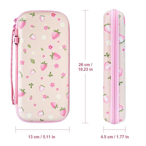 FIWWAT Switch Lite Case Carrying Case- 19 in 1 for Nintendo Switch Accessories Bundle with Switch Thumb Grips, Clear Protective, Screen Protector Cover, Cute Pendant, Stand, Stylus, for Girls, Pink in Saudi Arabia