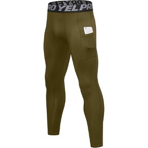 Men's Athletic Leggings Workout Compression Pants with Pockets Cool Dry Base Layer Active Tights for Cycling Running in Saudi Arabia