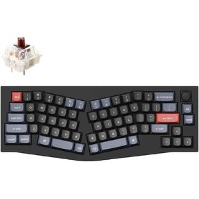 لوحة مفاتيح ميكانيكية سلكية مخصصة Keychron Q8 مع مقبض، 65% Alice Layout QMK/VIA قابلة للبرمجة، مفتاح Gateron G Pro أحمر قابل للتبديل السريع، حشية مزدوجة متوافقة مع نظام التشغيل Mac Windows Linux (أسود) in Kuwait