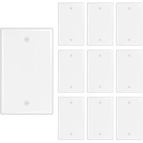 iwillink 1-Port Keystone Wall Plate 10-Pack, Low Profile Ethernet Wall Plates for Keystone Jack, White in Saudi Arabia