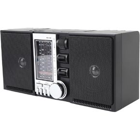 راديو Asixxsix المحمول AM FM SW، مكبر صوت ستيريو مع تشغيل بطاقة تخزين محرك USB، محركات 5 وات لصوت واضح تمامًا، عمر بطارية 18 ساعة للسفر المنزلي في الهواء الطلق (قابس الولايات المتحدة) in Kuwait