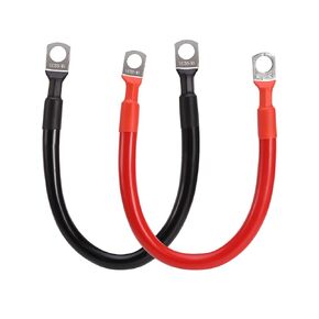 2 AWG Car Cables (2FT) - Heavy-Duty Power Inverter Wire Set with 3/8" Lugs for Automotive, Solar, Marine, RV, Boat & Motorcycle - Red & Black (Flexible, High-Current) in Kuwait