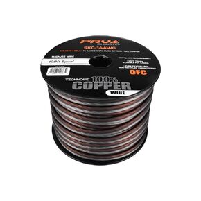 PRV AUDIO 14 Gauge (AWG) Speaker Wire Premium Oxygen-Free Copper - 100 Feet Roll (Black/Grey) Ultra Flex Cable for Car Home Audio Applications in Kuwait