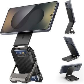 SUPCASE for MagSafe Wallet, Magnetic Wallet for Men, [5-Card Holder] [Adjustable Stand] [RFID Blocking] Phone Card Holder Tripod for Samsung Galaxy S25, Google Pixel 10 and iPhone 17/16/15/14, Carbon in Saudi Arabia