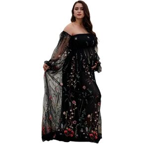 فستان للأمهات بأكمام طويلة مزين بالزهور للنساء 2026 من التول ملابس داخلية للزفاف، فستان استحمام للأطفال in Kuwait