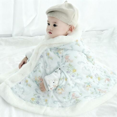 Car Seat Poncho for 0-3 Years Old, Windproof Warm Fleece Lined Hooded Outerwear, 100% Cotton Winter Car Seat Coats in Saudi Arabia