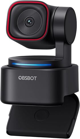 كاميرا ويب OBSBOT Tiny 3 Lite مدعومة بالذكاء الاصطناعي بدقة 4K - كاميرا PTZ مدمجة لتتبع الذكاء الاصطناعي مع مستشعر 1/2 بوصة، ثلاثي الميكروفون، التحكم الصوتي، 120 إطارًا في الثانية، HDR، كاميرا ويب للكمبيوتر الشخصي، Mac، الكمبيوتر المحمول، البث، الاجتماع،  in Kuwait