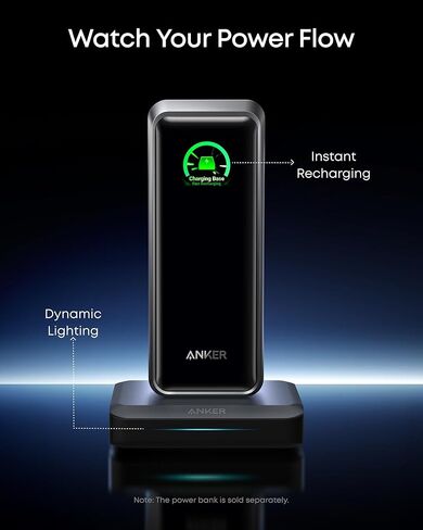 قاعدة شحن Anker، شحن بحد أقصى 150 واط لأربعة أجهزة، تعمل مع بنوك الطاقة Prime مع Pogo Pin، لأجهزة MacBook Pro/Air، Dell، iPhone 17/16 Series، Samsung، والمزيد (بنك الطاقة غير متضمن) in Kuwait