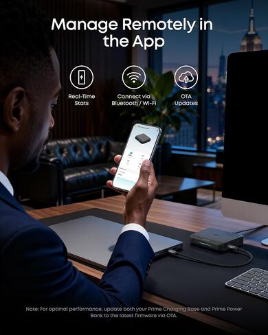 قاعدة شحن Anker، شحن بحد أقصى 150 واط لأربعة أجهزة، تعمل مع بنوك الطاقة Prime مع Pogo Pin، لأجهزة MacBook Pro/Air، Dell، iPhone 17/16 Series، Samsung، والمزيد (بنك الطاقة غير متضمن) in Kuwait