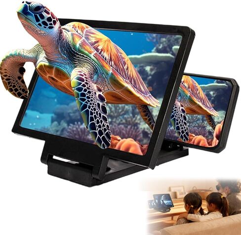 Screen Magnifier for Cell Phone,3D HD Big Screens Phone Magnifier,Foldable Phones Stand with Movie Screens Amplifier,Portable Mobile Phones Magnifier Projector for Movies,Compatible All Smartphones in Saudi Arabia
