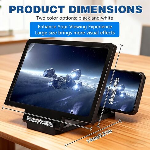 Screen Magnifier for Cell Phone,3D HD Big Screens Phone Magnifier,Foldable Phones Stand with Movie Screens Amplifier,Portable Mobile Phones Magnifier Projector for Movies,Compatible All Smartphones in Saudi Arabia