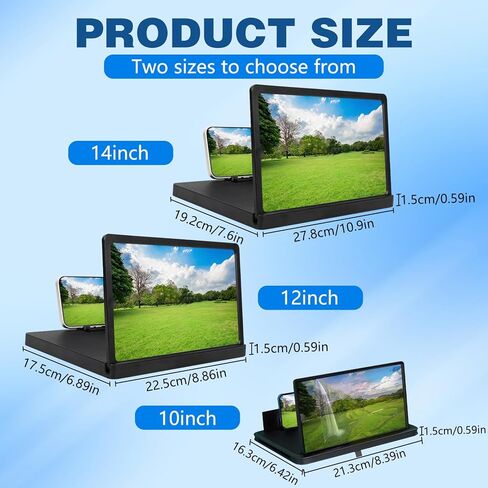 Big Screen Phone Magnifier,Screen Magnifier for Cell Phone,HD Screen Expander for Movies and Videos, Portable Magnifying Screen for Travel,Screen Magnifier Compatible with All Phones (12in, Black) in Saudi Arabia