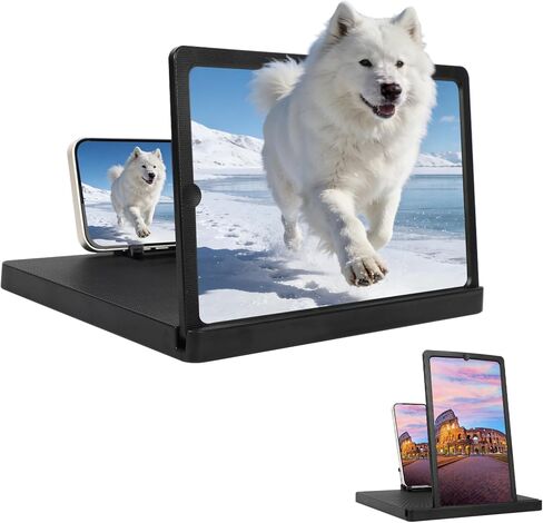 Big Screen Phone Magnifier,Screen Magnifier for Cell Phone,HD Screen Expander for Movies and Videos, Portable Magnifying Screen for Travel,Screen Magnifier Compatible with All Phones (12in, Black) in Saudi Arabia