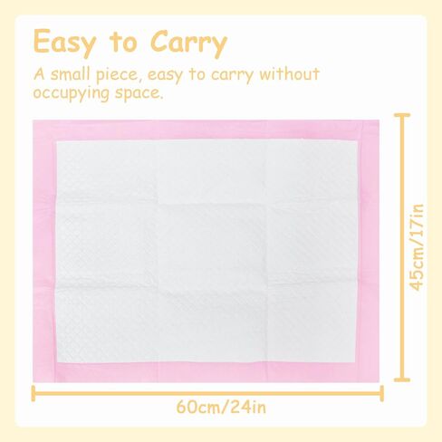 XIGGA 25 Pcs Disposable Diaper Changing Pad - Highly Absorbent, Leak Proof, Suitable for Baby Home or Travel Use, 17.7x25.6in - Pink in Saudi Arabia
