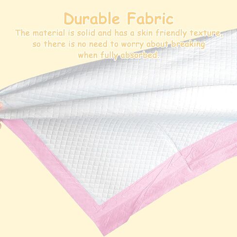 XIGGA 25 Pcs Disposable Diaper Changing Pad - Highly Absorbent, Leak Proof, Suitable for Baby Home or Travel Use, 17.7x25.6in - Pink in Saudi Arabia