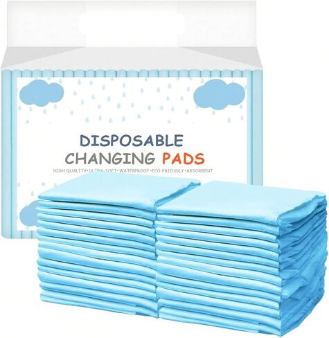 XIGGA 25 Pcs Disposable Diaper Changing Pad - Highly Absorbent, Leak Proof, Suitable for Baby Home or Travel Use, 17.7x25.6in - Pink in Saudi Arabia