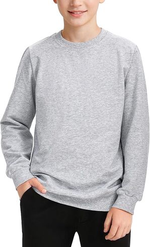 Booph Boys Long Sleeve Stirts Kids Crewneck Basic Tee Sport in Saudi Arabia