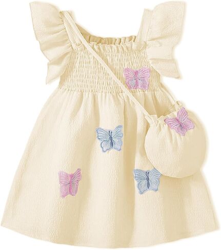 Toddle Baby Girl Dress Ruffle Summer Sleeveless Dresses 3D Floral Sundress 2Pcs Photoshoot Outfit in Saudi Arabia