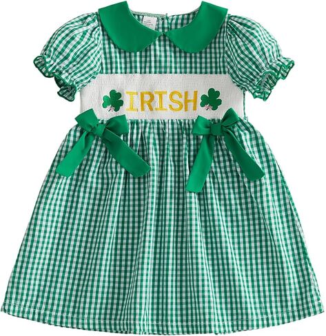 Baby Girl Halloween Outfit Toddler Ghost Embroidery Smocked Dress Doll Collar Stripes Halloween Dresses for Girls in Saudi Arabia