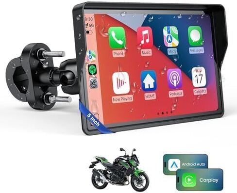 6.25 Inch Wireless Motorcycle Carplay GPS Navigation System with Apple Carplay and Android Auto Portable Screen with Dual Bluetooth, Navigation, Siri, Google Assistant with Magnetic Mount in Saudi Arabia