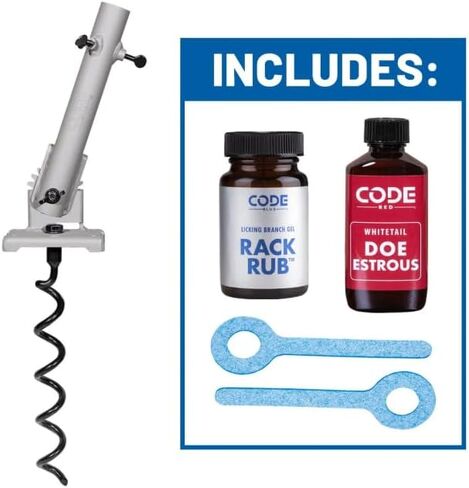 نظام فرع اللعق Code Blue Buck Angler™ - طقم شجرة متعدد الاستخدامات وأرضي وعمودي مع جل Rack Rub® وDoe Estrous لتحقيق أقصى قدر من التغطية للرائحة - ملحقات صيد الغزلان الأساسية لجذب الدولارات in Kuwait