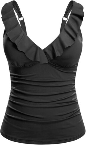 إغراء لي نساء البطن Tankini TOP - V بدلة السباحة الرقبة انقلبت على أعلى سباحة فقط 2025 in Saudi Arabia