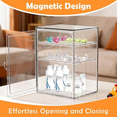 منظم زجاجات الأطفال، منظم تخزين زجاجات الأطفال بارتفاع قابل للتعديل للزجاجات واللهايات وأجزاء المضخة، منظم شفاف للمنضدة والخزانة والزينة والحمام in Kuwait