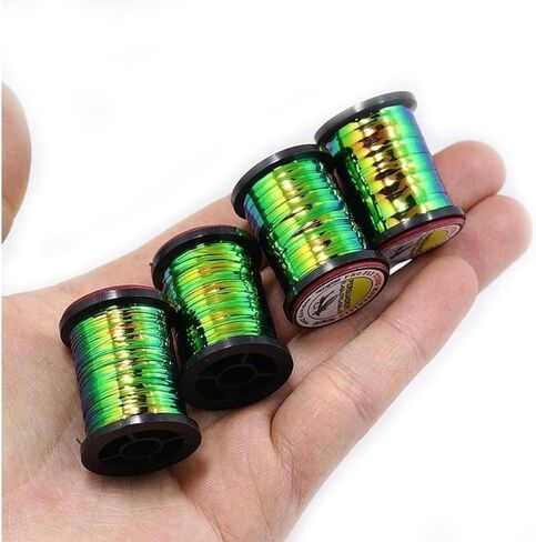 Pack of 1 Green Peacock Flat Tinsel 35 Yards Fly Tying Floss Thread Silky Yarns Fly Fishing Tying Line Materials Accessories in Saudi Arabia