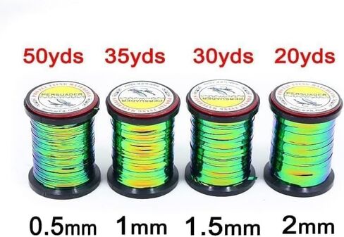Pack of 1 Green Peacock Flat Tinsel 35 Yards Fly Tying Floss Thread Silky Yarns Fly Fishing Tying Line Materials Accessories in Saudi Arabia