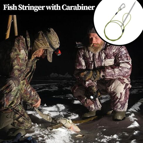 Fish Holder Clip with Stainless Steel Rope and Carabiner, Fishing Grabber Tool for Scuba, Kayaking, Lake, Pond, Seaside, Stream, Durable and Portable in Saudi Arabia