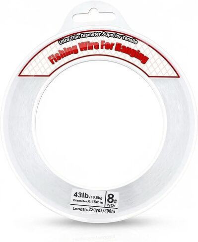 Clear Fishing Wire, 656FT Fishing Line Clear Invisible Hanging Wire Strong Nylon String Supports 40 Pounds for Balloon Garland Hanging Decorations in Saudi Arabia