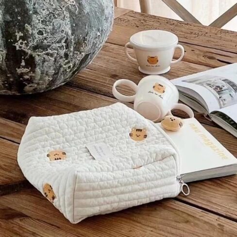 Cute Diaper Bags for Women Maternity Bag Quilted Cotton Rabbit Bear Embroidery Portable Attachable To Stroller Outdoor in Saudi Arabia