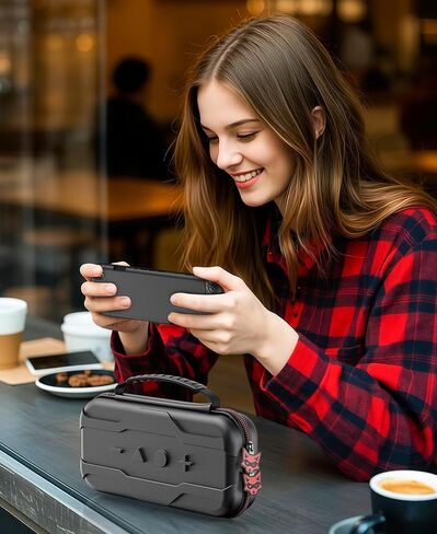 AXYBCOOL Switch 2 Case Compatible with Nintendo Switch 2(2025)/Switch/Switch OLED, Portable Hard Shell Switch 2 Travel Case for Accessories and Games with Cute Fox Shaped Zippers-Black in Saudi Arabia