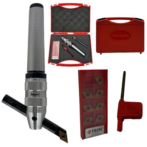 Assorts Fly Cutter with 3/4" (19.05 mm) Straight Shank & Indexable Boring Bar – Includes 10 PCS DCMT 11T304 Inserts & Plastic Case | Ideal for Facing & Boring | Watch Video for Details in Saudi Arabia