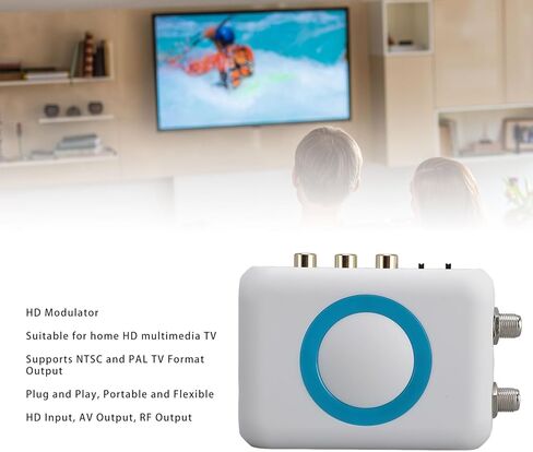 HDM66 HD Modulator, AV RF Modulator Support PAL NTSC TV Format Output, 1080P PLL Control of VHF Operating Frequency, for Local CATV System Home HDMI TV in Saudi Arabia