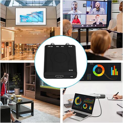 Pomya HDMI to RF Modulator, HDMI Coaxial Converter NTSC Format Support, RF Modulator Adapter for Home TV Game Console in Saudi Arabia