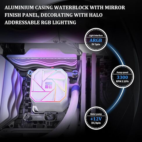 Thermalright Aqua Elite 360 White V3 Water Cooling CPU Cooler 3 PWM ARGB Fans with S-FDB Bearings,Efficient PWM Controlled Pump,for AMD/AM4/AM5, Intel LGA1150/1151/1200/2011/1700, (AE360 White V3) in Saudi Arabia