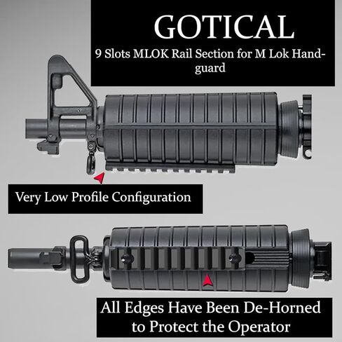 Gotical 13 Slots Rail Section for M Lok Handguard Thirteen Slots Rail Picatinny Rail Set of 2 Pieces in Saudi Arabia